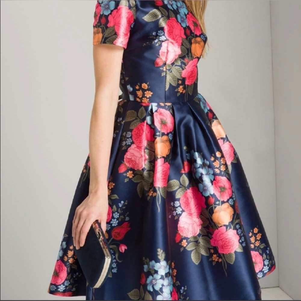 Chi Chi London Navy Amber A-line Dress UK 10